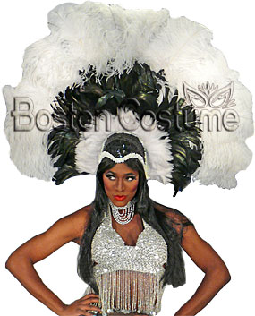 Black &amp; White Showgirl Headpiece